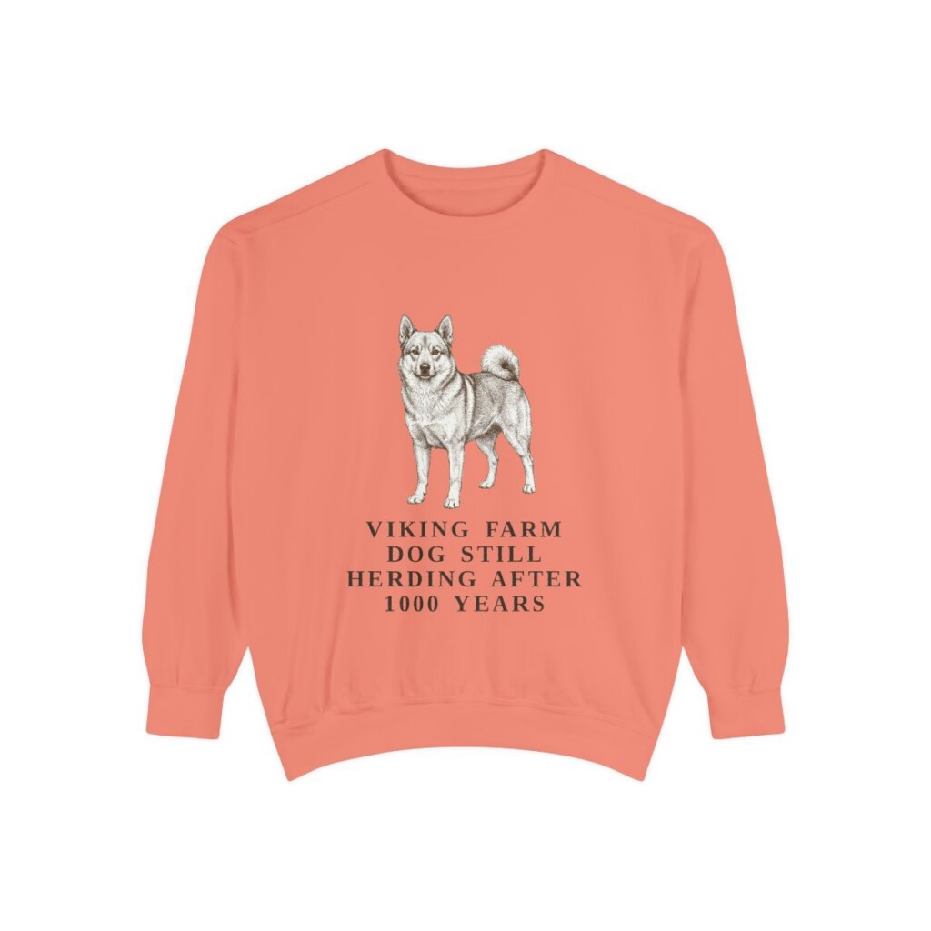 Norwegian Buhund Humor Sweatshirt, Terracotta, front view