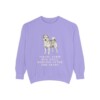Norwegian Buhund Humor Sweatshirt, Violet, front view