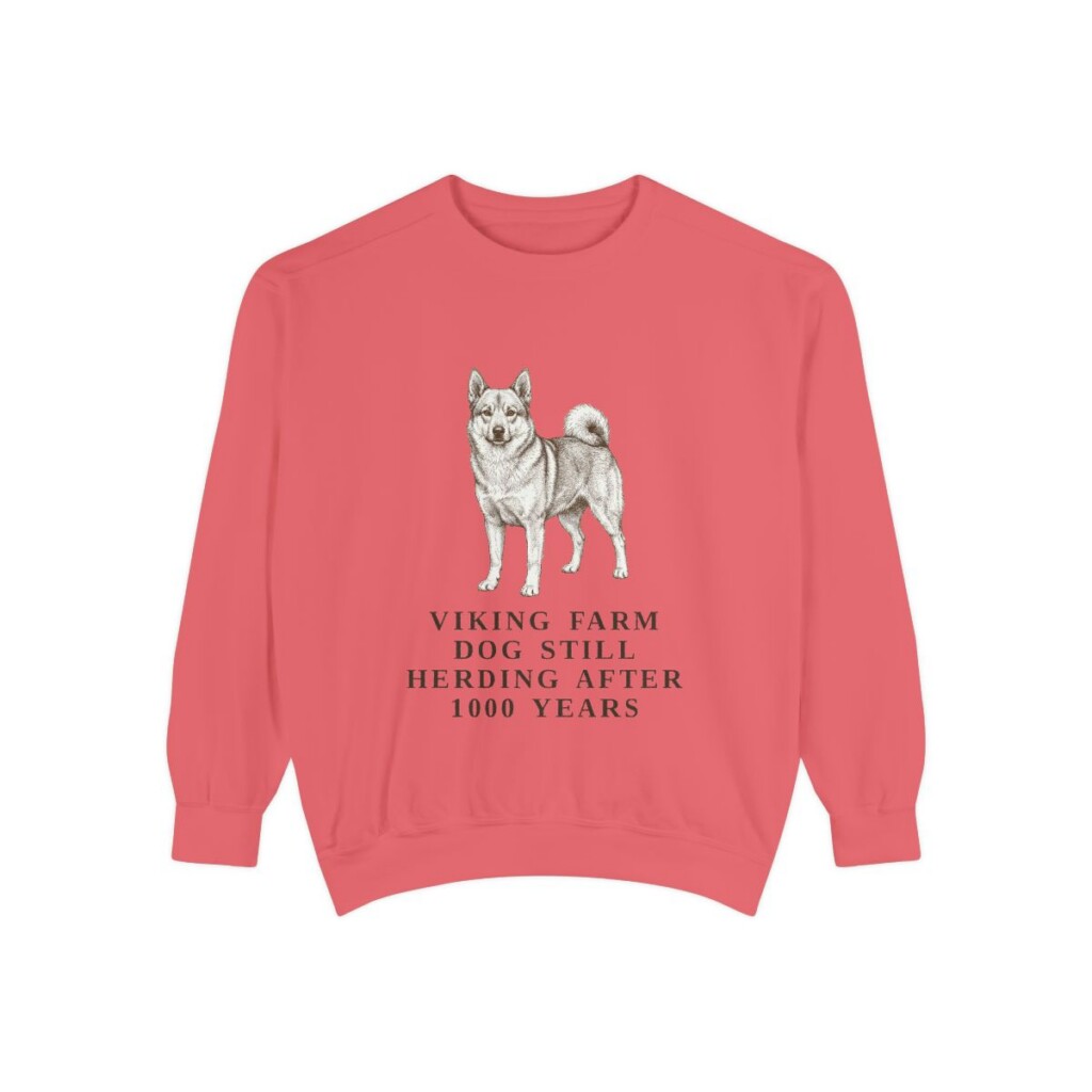Norwegian Buhund Humor Sweatshirt, Watermelon, front view