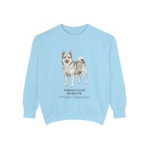 Norwegian Buhund Latin Sweatshirt, Chambray, front view