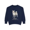 Norwegian Buhund Latin Sweatshirt, True Navy, front view