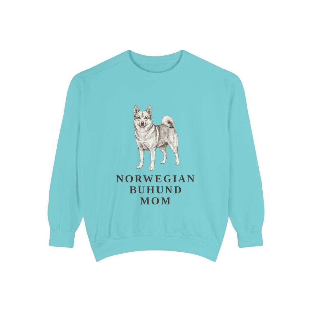 Norwegian Buhund Mom Sweatshirt, Chalky Mint, front view