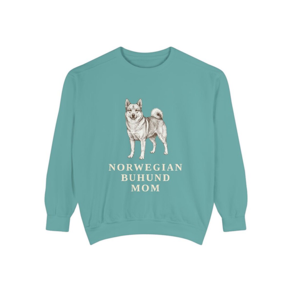 Norwegian Buhund Mom Sweatshirt, Seafoam, front view