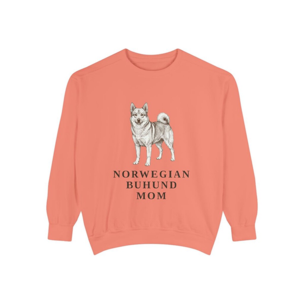 Norwegian Buhund Mom Sweatshirt, Terracotta, front view