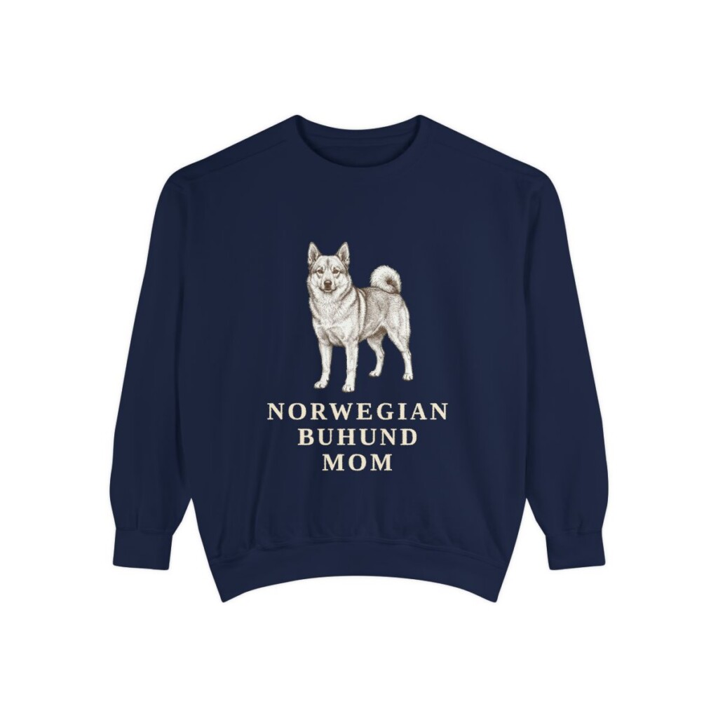 Norwegian Buhund Mom Sweatshirt, True Navy, front view
