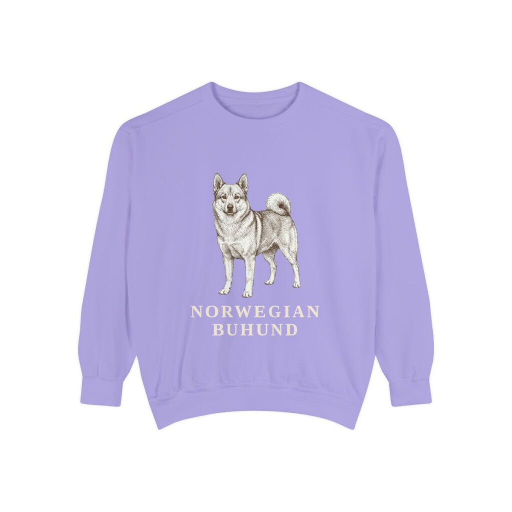 Norwegian Buhund Sweatshirt, Violet, front view