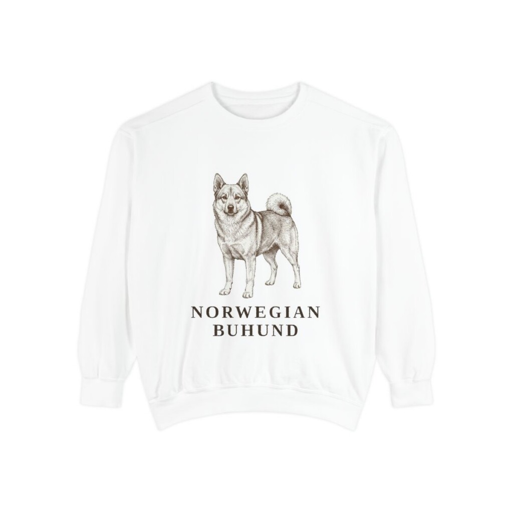 Norwegian Buhund Sweatshirt, White, front view