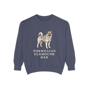 Norwegian Elkhound Dad Sweatshirt, Denim, front view