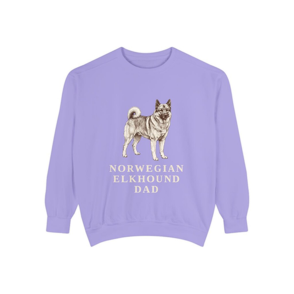 Norwegian Elkhound Dad Sweatshirt, Violet, front view