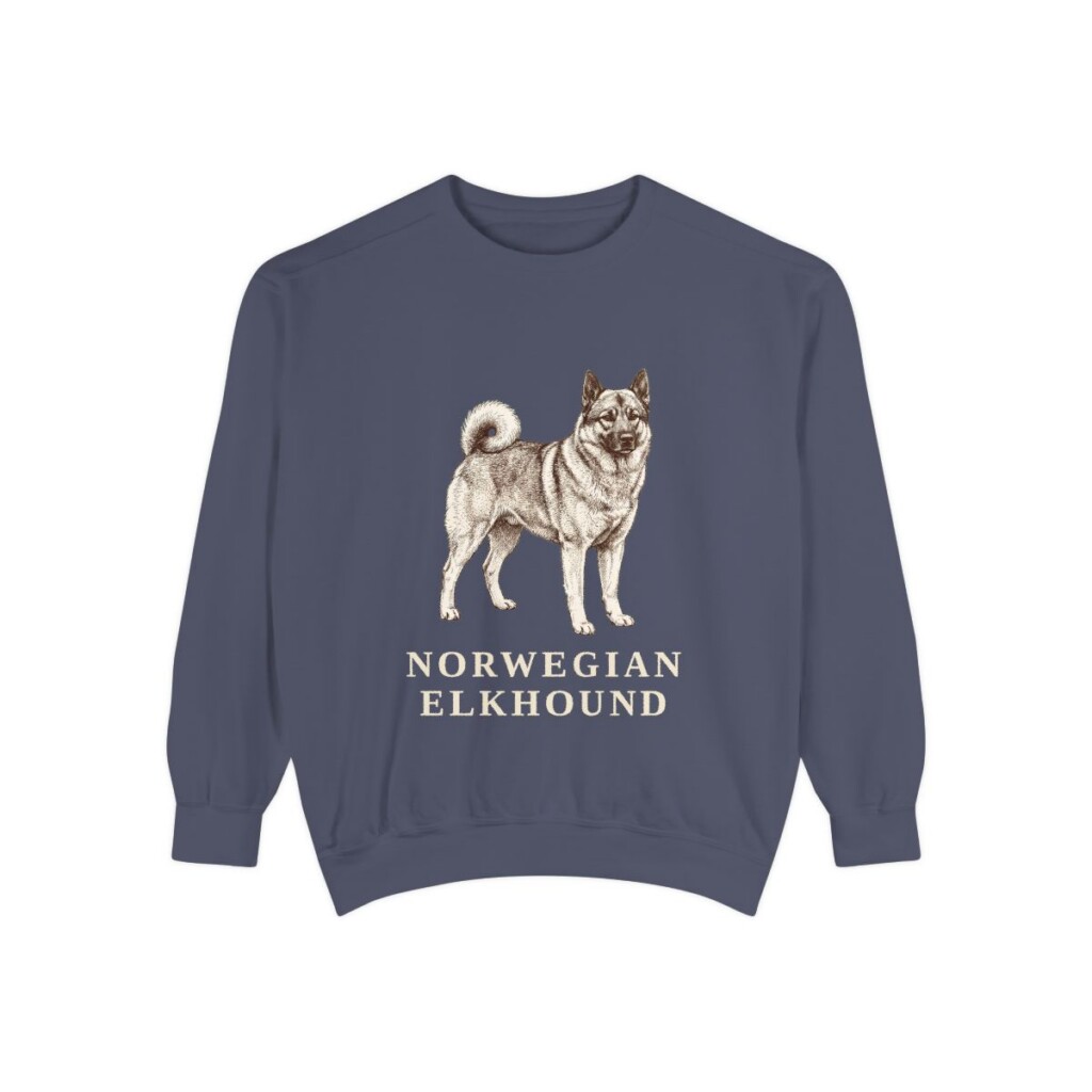 Norwegian Elkhound Sweatshirt, Denim, front view