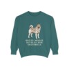 Norwegian Elkhound Humor Sweatshirt, Blue Spruce, front view