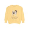 Norwegian Elkhound Humor Sweatshirt, Butter, front view
