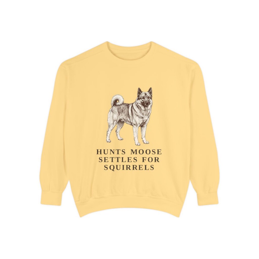Norwegian Elkhound Humor Sweatshirt, Butter, front view