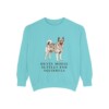 Norwegian Elkhound Humor Sweatshirt, Chalky Mint, front view