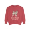 Norwegian Elkhound Humor Sweatshirt, Crimson, front view