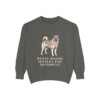 Norwegian Elkhound Humor Sweatshirt, Pepper, front view