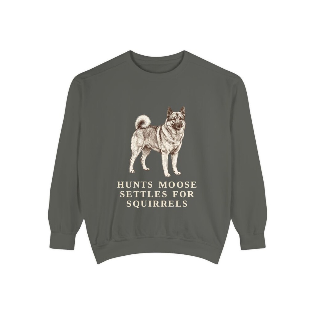 Norwegian Elkhound Humor Sweatshirt, Pepper, front view