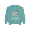 Norwegian Elkhound Humor Sweatshirt, Seafoam, front view