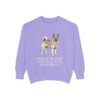 Norwegian Elkhound Humor Sweatshirt, Violet, front view