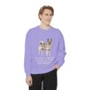 Norwegian Elkhound Humor Sweatshirt, Violet, person 1 front