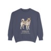 Norwegian Elkhound Latin Sweatshirt, Denim, front view