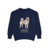 Norwegian Elkhound Latin Sweatshirt, True Navy, front view