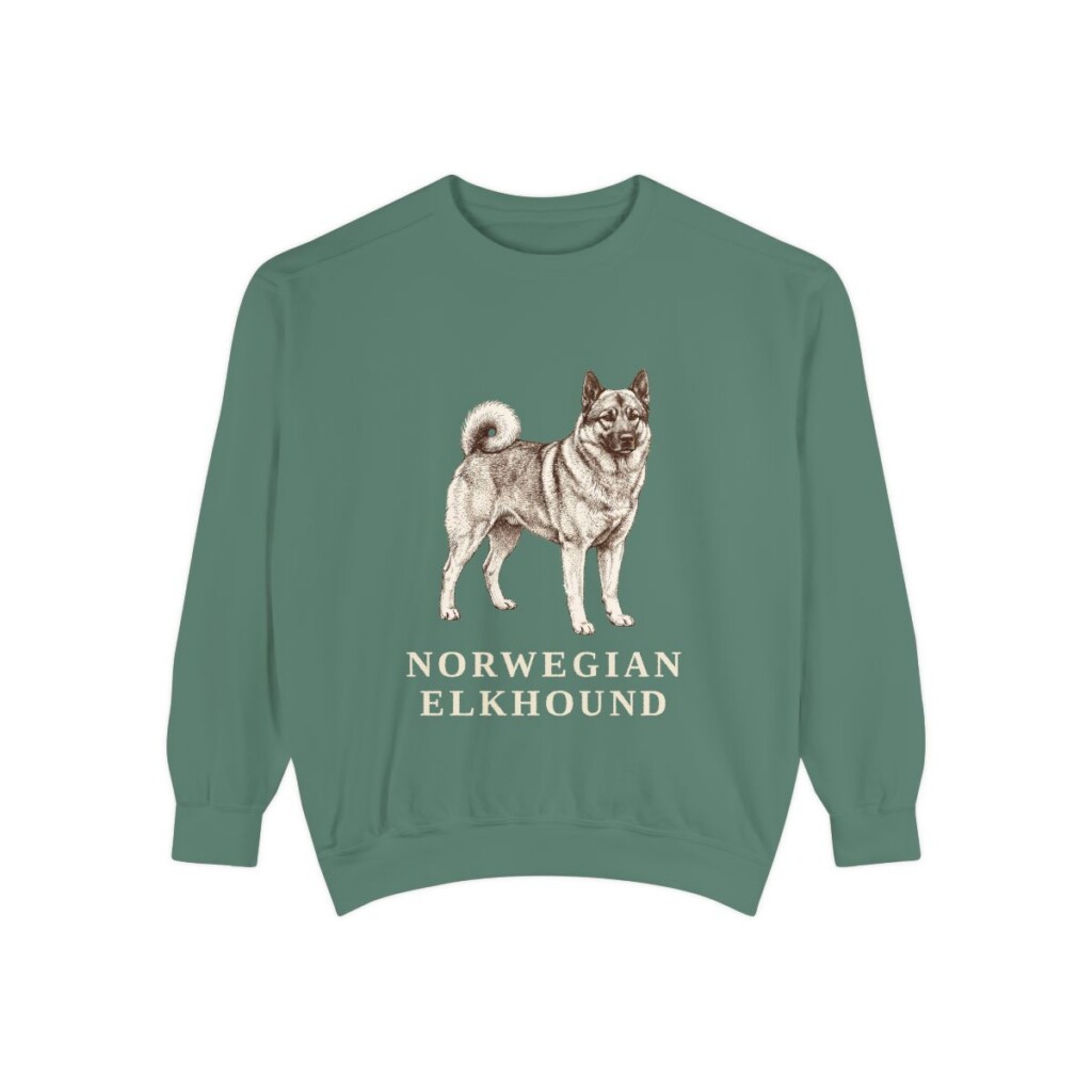 Norwegian Elkhound Sweatshirt, Light Green, front view