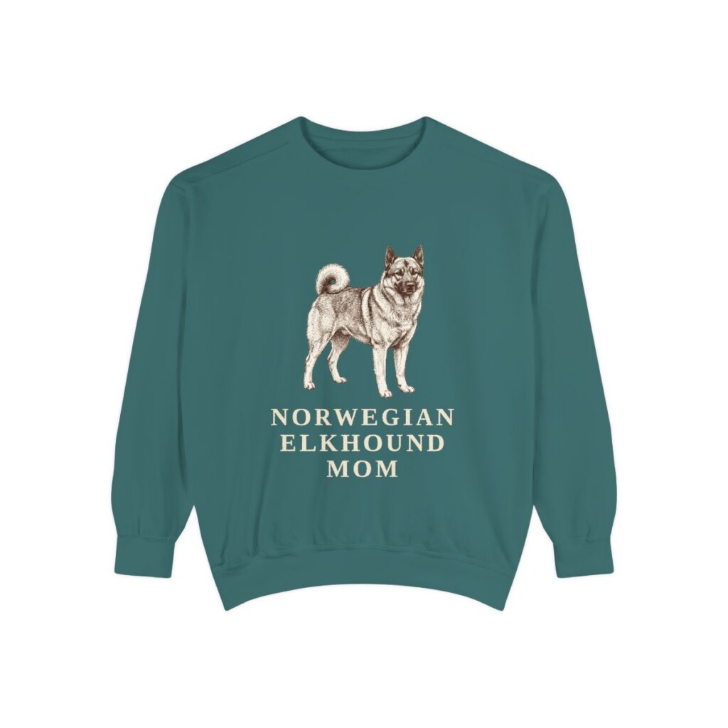 Norwegian Elkhound Mom Sweatshirt, Blue Spruce, front view