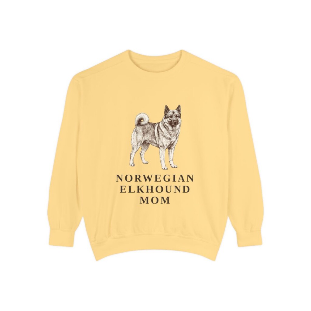 Norwegian Elkhound Mom Sweatshirt, Butter, front view
