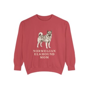 Norwegian Elkhound Mom Sweatshirt, Crimson, front view