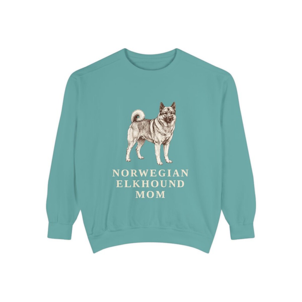 Norwegian Elkhound Mom Sweatshirt, Seafoam, front view