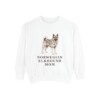 Norwegian Elkhound Mom Sweatshirt, White, front view