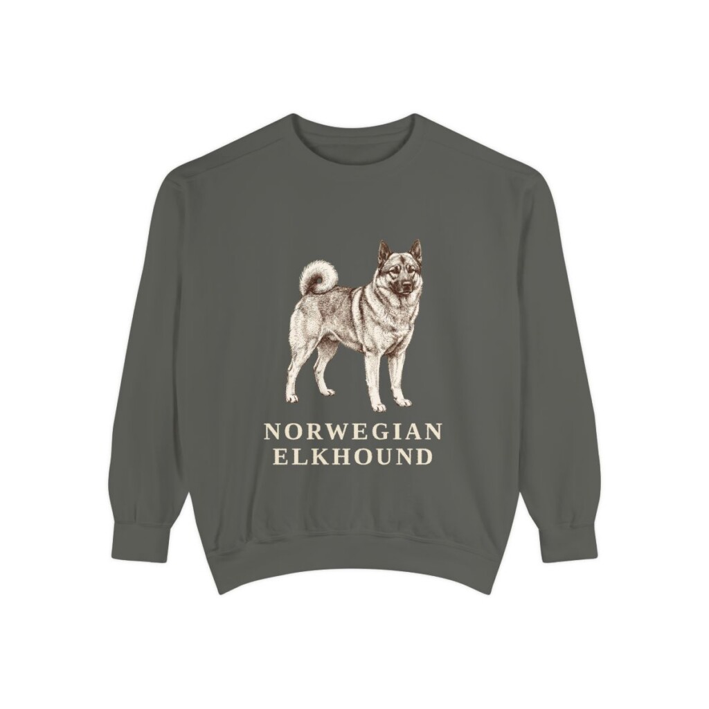 Norwegian Elkhound Sweatshirt, Pepper, front view