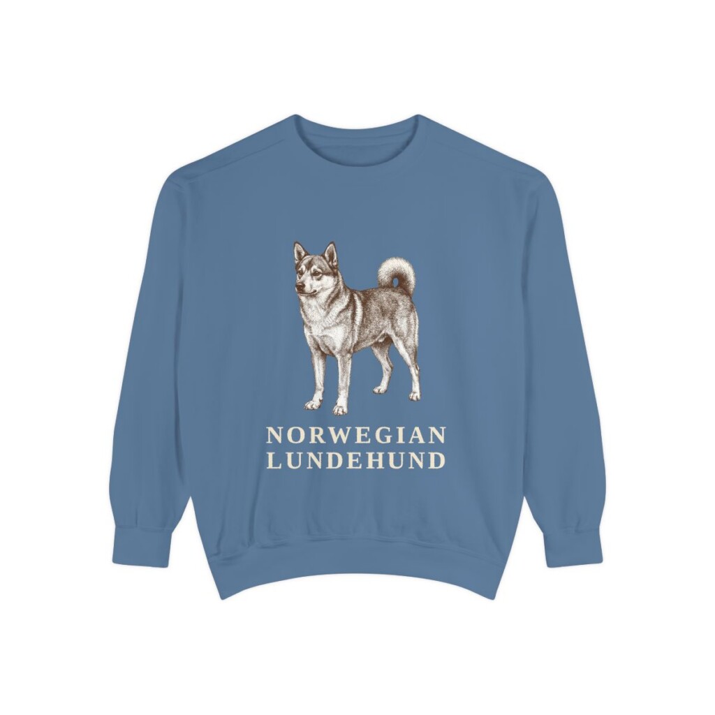 Norwegian Lundehund Sweatshirt, Blue Jean, front view