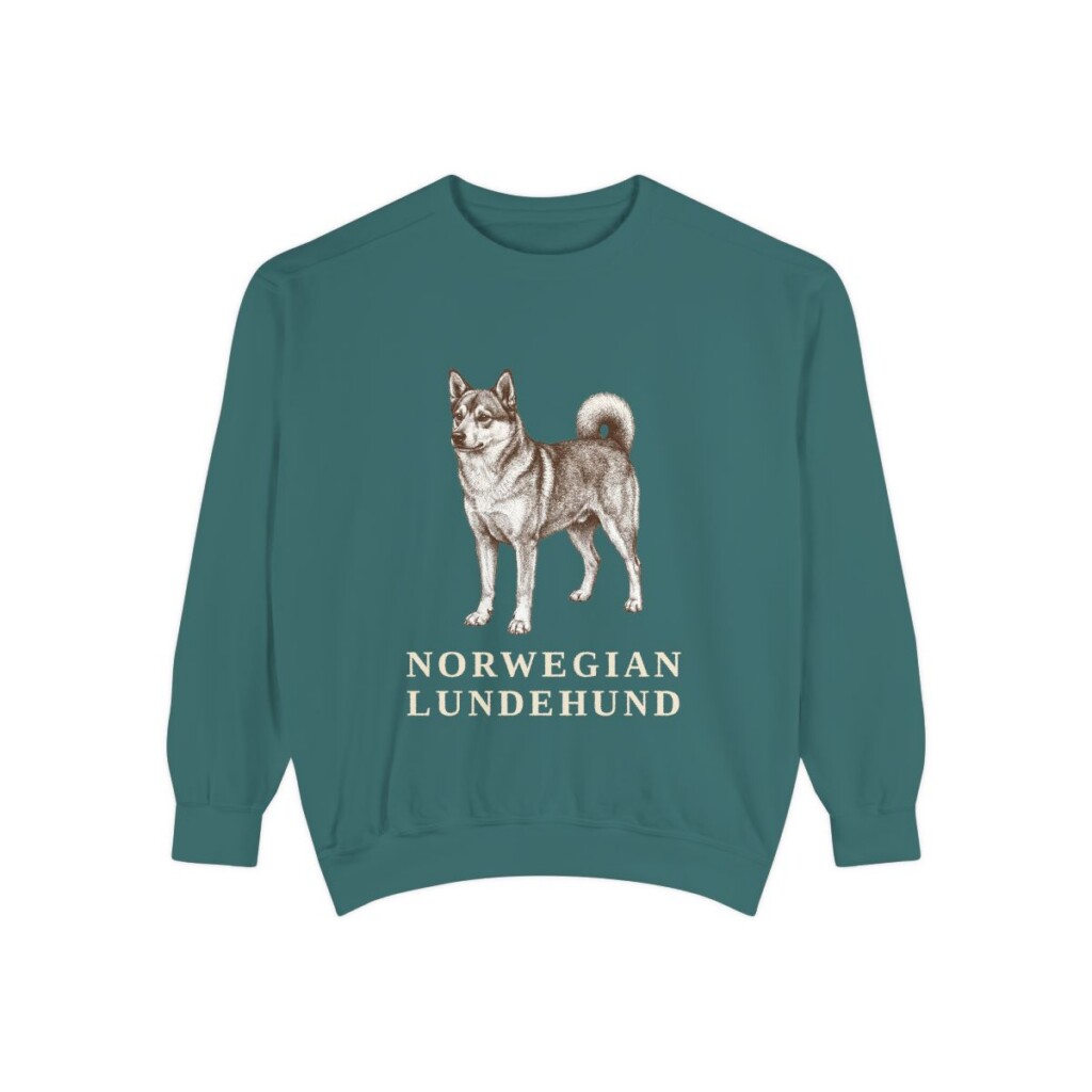 Norwegian Lundehund Sweatshirt, Blue Spruce, front view