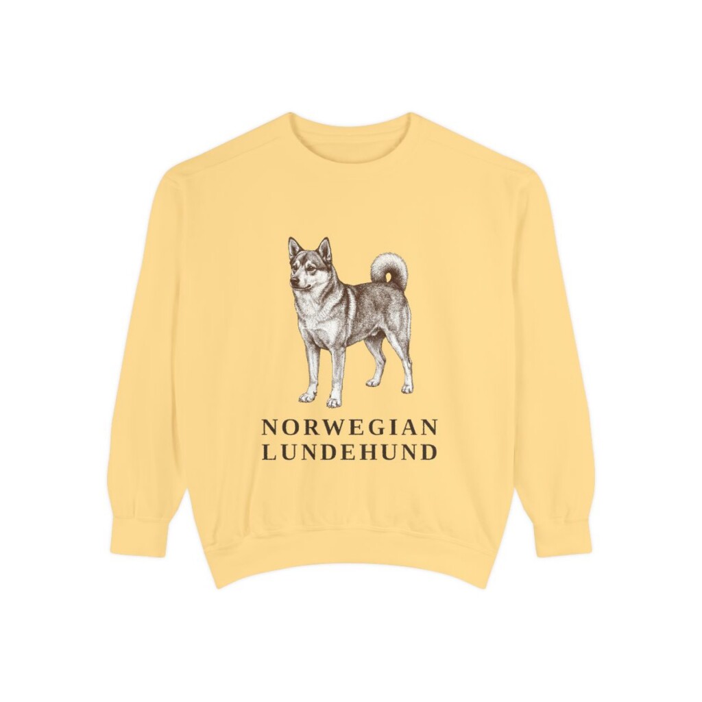 Norwegian Lundehund Sweatshirt, Butter, front view