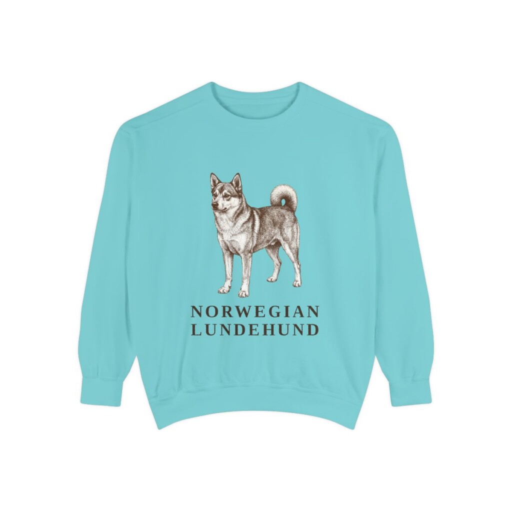 Norwegian Lundehund Sweatshirt, Chalky Mint, front view