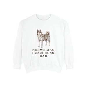 Norwegian Lundehund Dad Sweatshirt, White, front view