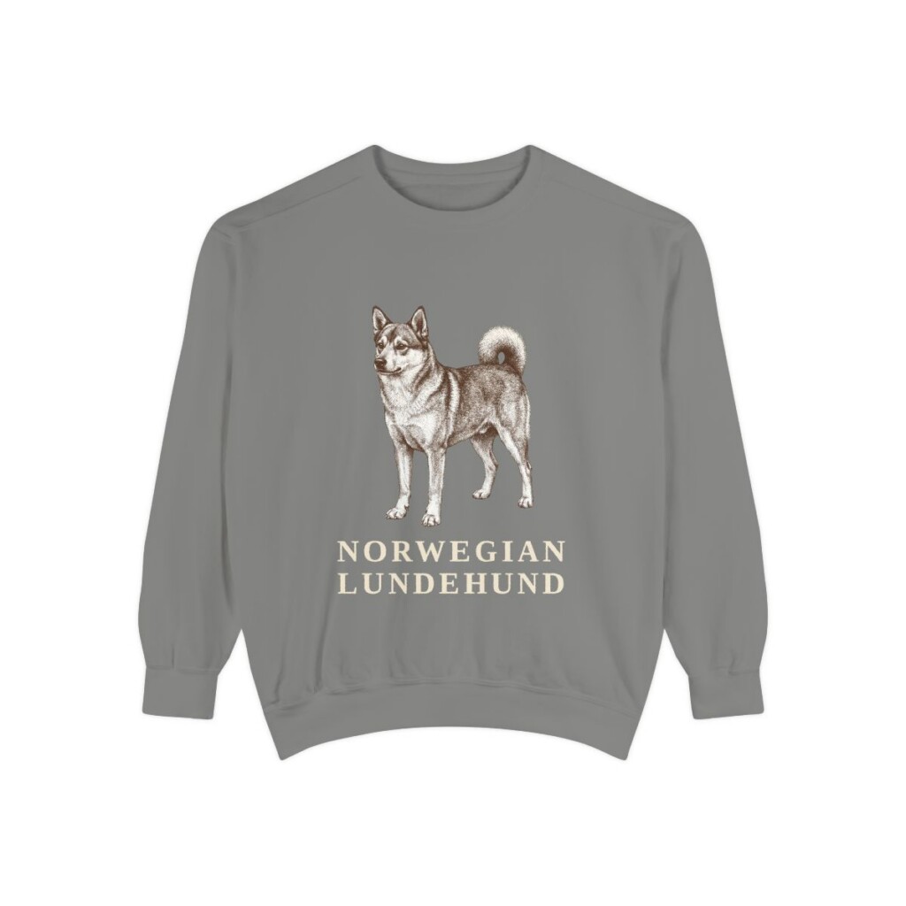 Norwegian Lundehund Sweatshirt, Grey, front view