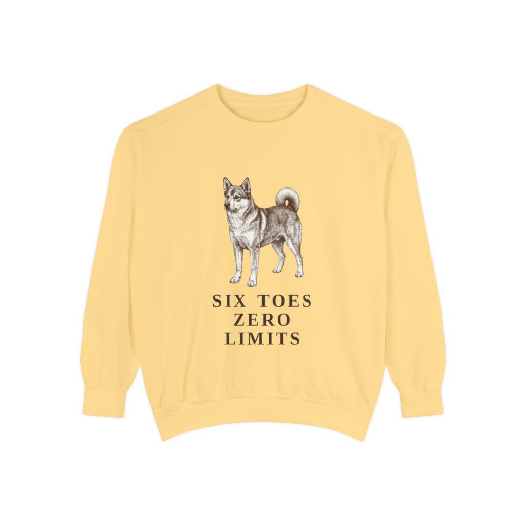 Norwegian Lundehund Humor Sweatshirt, Butter, front view