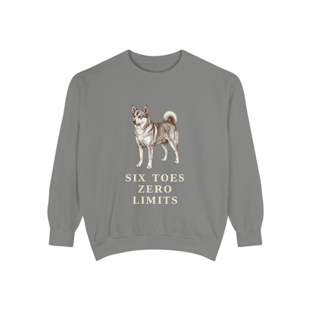 Norwegian Lundehund Humor Sweatshirt, Grey, front view