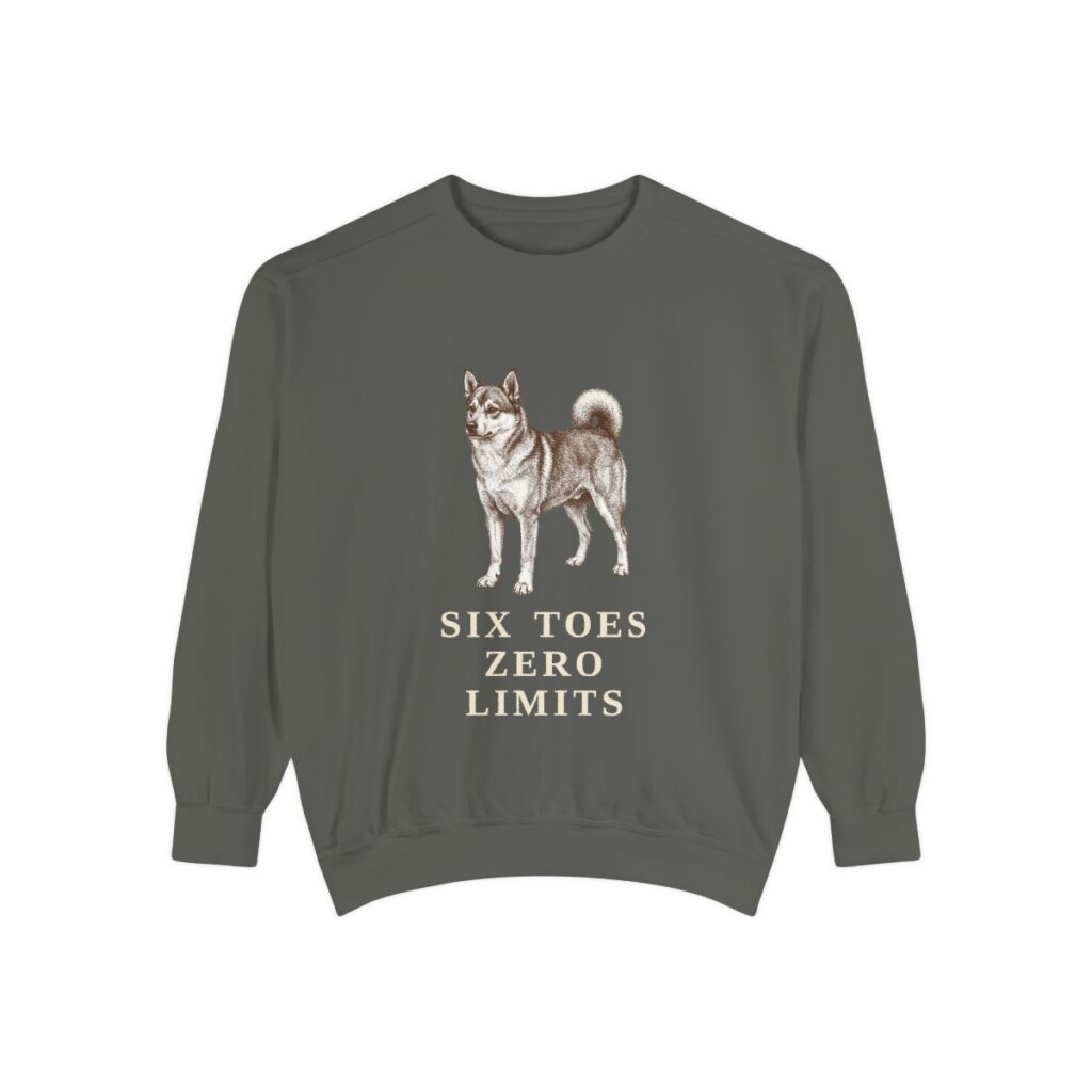 Norwegian Lundehund Humor Sweatshirt, Pepper, front view