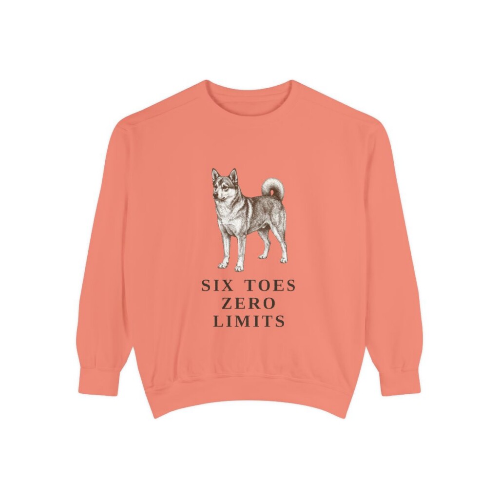 Norwegian Lundehund Humor Sweatshirt, Terracotta, front view