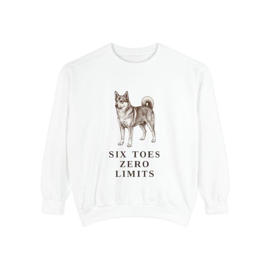 Norwegian Lundehund Humor Sweatshirt, White, front view