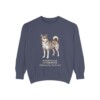 Norwegian Lundehund Latin Sweatshirt, Denim, front view