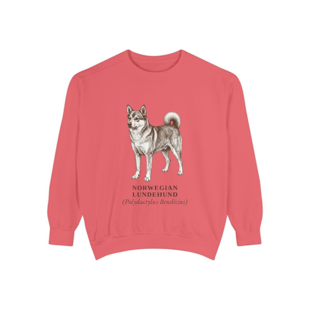 Norwegian Lundehund Latin Sweatshirt, Watermelon, front view