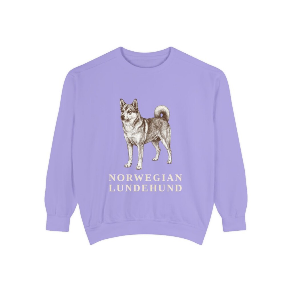 Norwegian Lundehund Sweatshirt, Violet, front view