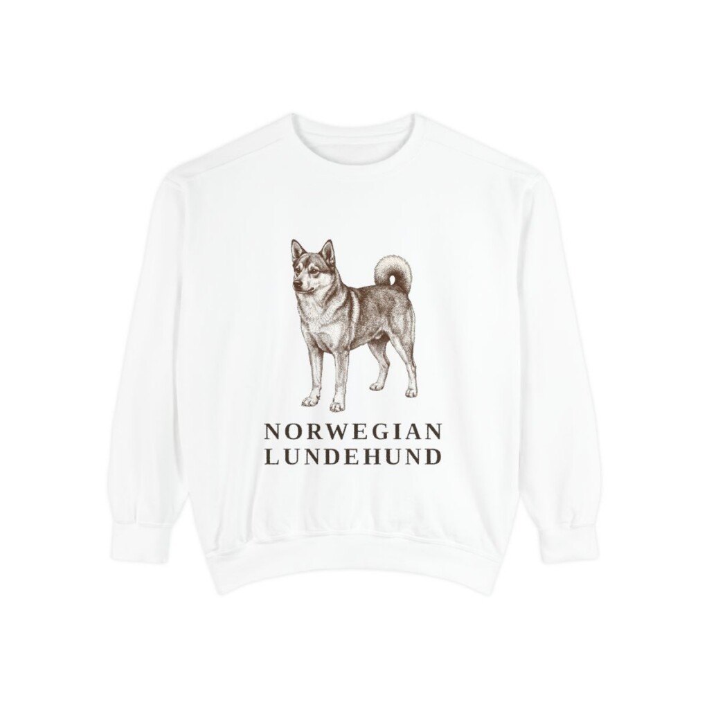 Norwegian Lundehund Sweatshirt, White, front view