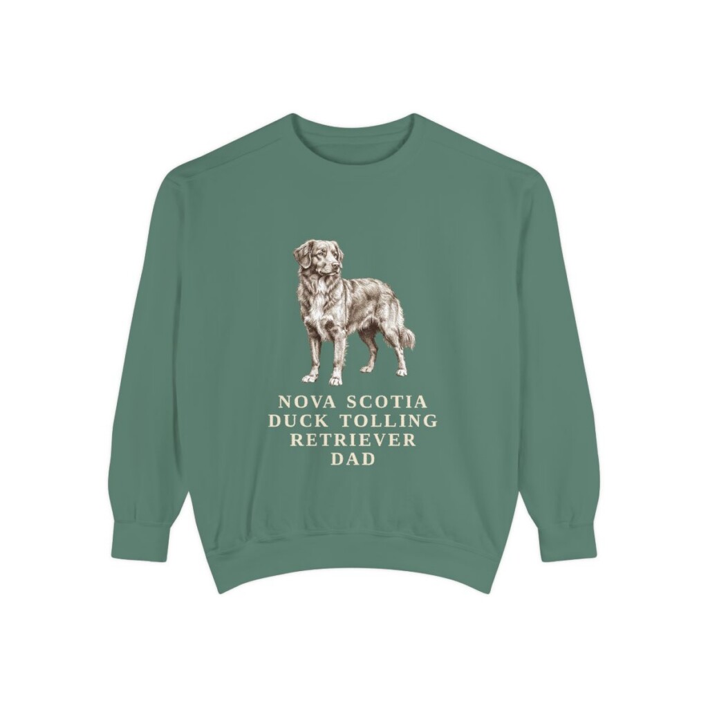 Nova Scotia Duck Tolling Retriever Dad Sweatshirt, Light Green, front view