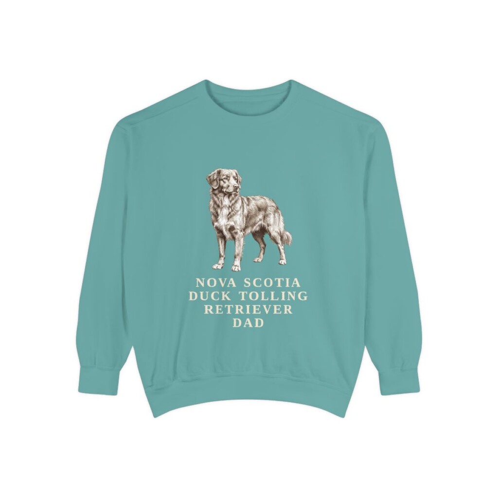 Nova Scotia Duck Tolling Retriever Dad Sweatshirt, Seafoam, front view
